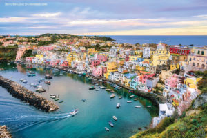 Procida,Island,,Naples,,Italy,,Colorful,Houses,In,Marina,Di,Corricella